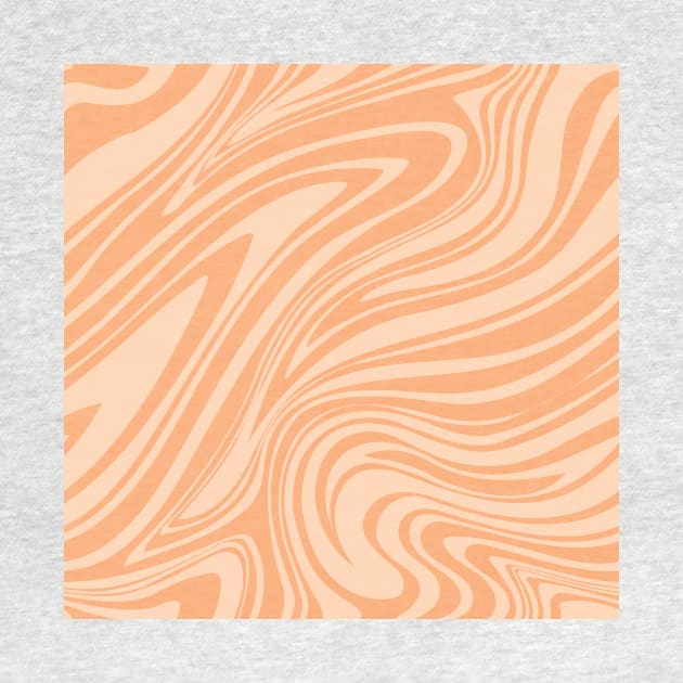 Groovy Swirling Liquid Pattern - Pastel Terracotta by Charredsky